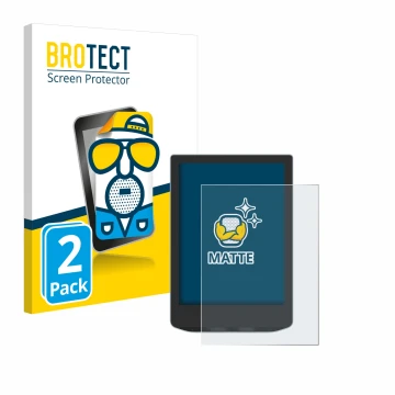 Front side of a product packaging with the brand logo BROTECT. Next to it is the device Vivlio Light HD Color shown with the c