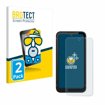 Front side of a product packaging with the brand logo BROTECT. Next to it is the device Gigaset GX4 Pro shown with the corresp