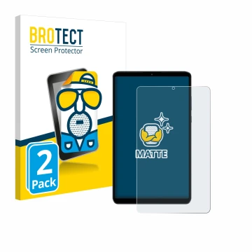 Front side of a product packaging with the brand logo BROTECT. Next to it is the device Xiaomi Redmi Pad SE 8.7 shown with the