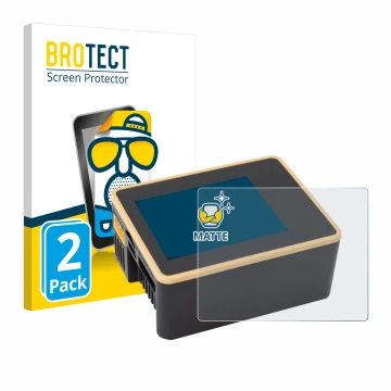 Front side of a product packaging with the brand logo BROTECT. Next to it is the device Junsi iCharger X6 shown with the corre