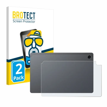 Front side of a product packaging with the brand logo BROTECT. Next to it is the device Alldocube iPlay 60 Mini Pro (Back) sho