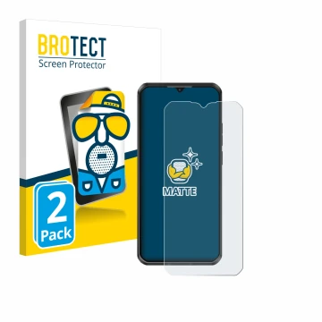 Front side of a product packaging with the brand logo BROTECT. Next to it is the device Oukitel WP50 shown with the correspond