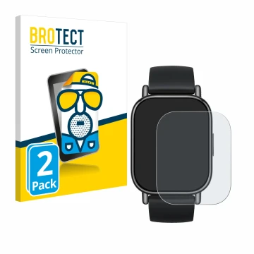 Front side of a product packaging with the brand logo BROTECT. Next to it is the device Xiaomi Redmi Watch 5 Lite shown with t