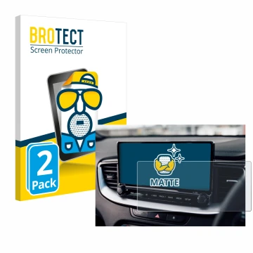 Front side of a product packaging with the brand logo BROTECT. Next to it is the device Kia XCeed 2024 shown with the correspo