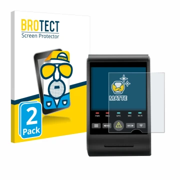 Front side of a product packaging with the brand logo BROTECT. Next to it is the device VIOFO A229 PRO shown with the correspo