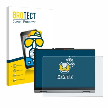 Front side of a product packaging with the brand logo BROTECT. Next to it is the device Lenovo IdeaPad 5x 2-in-1 Gen 9 14