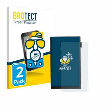 Front side of a product packaging with the brand logo BROTECT. Next to it is the device iBasso DX180 shown with the correspond