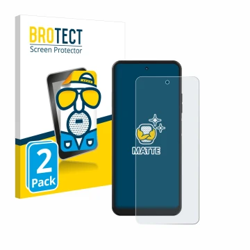 Front side of a product packaging with the brand logo BROTECT. Next to it is the device Hotwav Note 12 shown with the correspo