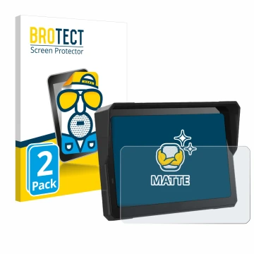 Front side of a product packaging with the brand logo BROTECT. Next to it is the device Carpuride W702 Pro 7