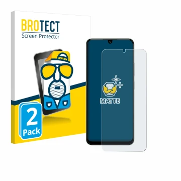 Front side of a product packaging with the brand logo BROTECT. Next to it is the device Xiaomi Poco C75 shown with the corresp