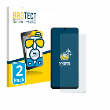 Front side of a product packaging with the brand logo BROTECT. Next to it is the device realme Note 60 4G shown with the corre