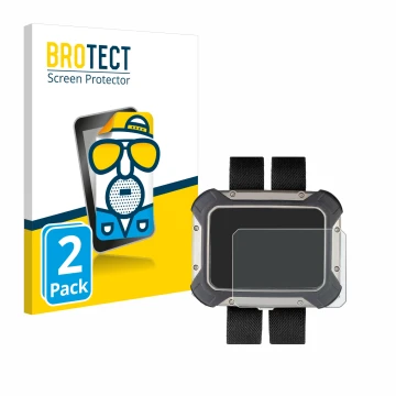 Front side of a product packaging with the brand logo BROTECT. Next to it is the device Apeks DSX shown with the corresponding