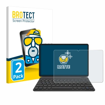 Front side of a product packaging with the brand logo BROTECT. Next to it is the device BESTTAB A20 shown with the correspondi