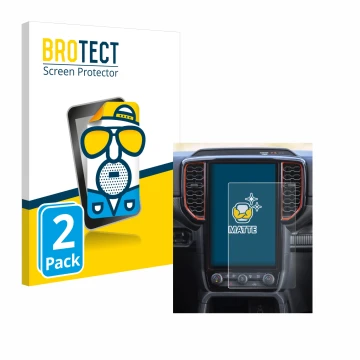 Front side of a product packaging with the brand logo BROTECT. Next to it is the device Ford Ranger XLT (2024) shown with the 