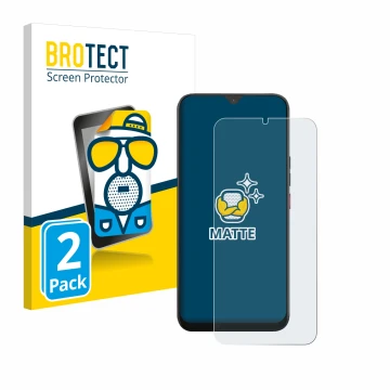 Front side of a product packaging with the brand logo BROTECT. Next to it is the device Volla Phone 22 shown with the correspo
