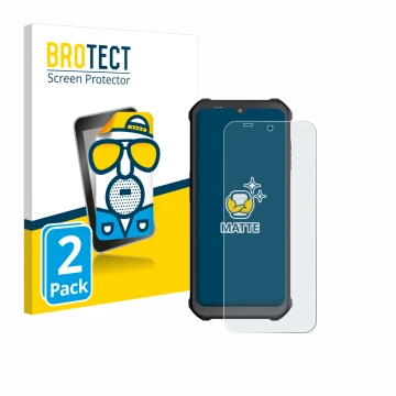 Front side of a product packaging with the brand logo BROTECT. Next to it is the device Sonim XP400 shown with the correspondi