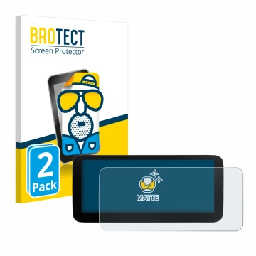 Front side of a product packaging with the brand logo BROTECT. Next to it is the device Xtrons B0CMTQ48KL 10,25