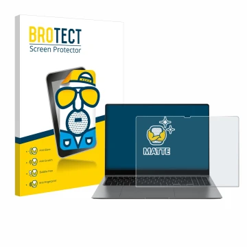 Front side of a product packaging with the brand logo BROTECT. Next to it is the device Samsung Galaxy Book5 Pro 16