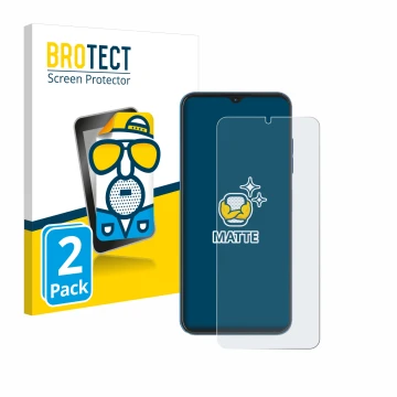 Front side of a product packaging with the brand logo BROTECT. Next to it is the device Hotwav Note 13 Pro shown with the corr