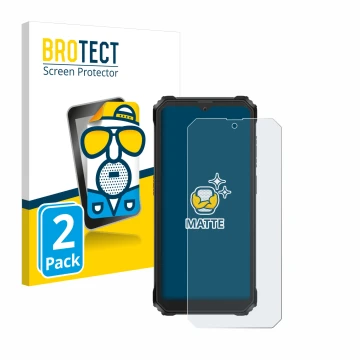 Front side of a product packaging with the brand logo BROTECT. Next to it is the device Blackview BV6200 Plus shown with the c