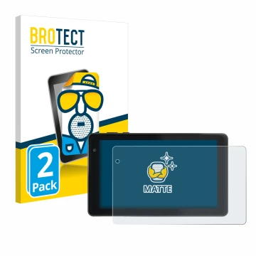 Front side of a product packaging with the brand logo BROTECT. Next to it is the device Lisciani Mio Tab 7 shown with the corr