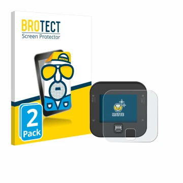 Front side of a product packaging with the brand logo BROTECT. Next to it is the device ISDT Q6 Retro shown with the correspon