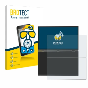 Front side of a product packaging with the brand logo BROTECT. Next to it is the device Uperfect UStation Delta Max 18.5
