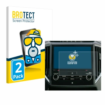 Front side of a product packaging with the brand logo BROTECT. Next to it is the device Subaru Forester 2022-2024 8