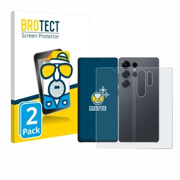 Front side of a product packaging with the brand logo BROTECT. Next to it is the device Samsung Galaxy S25 Ultra (Front+Back) 