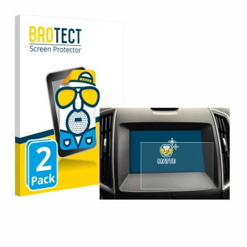 Front side of a product packaging with the brand logo BROTECT. Next to it is the device Ford Galaxy Infotainment Sync 3 (2019)