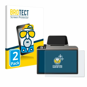 Front side of a product packaging with the brand logo BROTECT. Next to it is the device Sunmi D3 Mini shown with the correspon