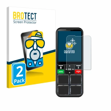 Front side of a product packaging with the brand logo BROTECT. Next to it is the device Geemarc CL8000 shown with the correspo