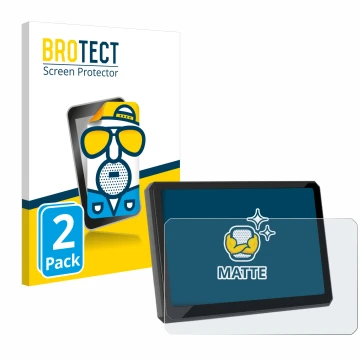 Front side of a product packaging with the brand logo BROTECT. Next to it is the device Carpuride W702BS 7