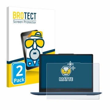 Front side of a product packaging with the brand logo BROTECT. Next to it is the device Lenovo IdeaPad Flex 3i Chromebook 12