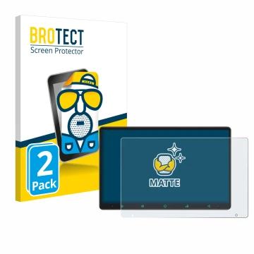 Front side of a product packaging with the brand logo BROTECT. Next to it is the device Joying Car Radio 11.6