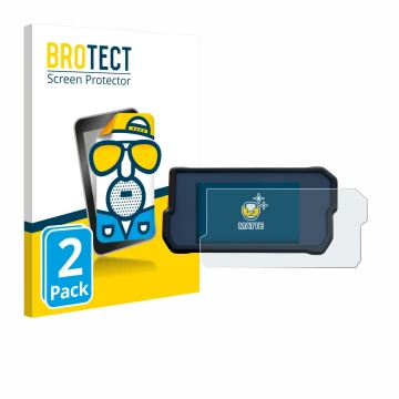 Front side of a product packaging with the brand logo BROTECT. Next to it is the device KTM 390 / 890 Adventure 2020+ shown wi