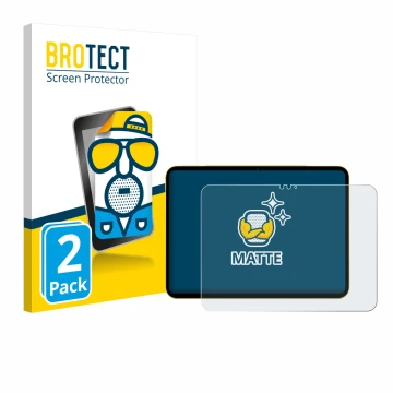 Front side of a product packaging with the brand logo BROTECT. Next to it is the device Apple iPad Air 11