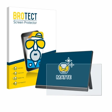 Front side of a product packaging with the brand logo BROTECT. Next to it is the device Arzopa Z1RC 16