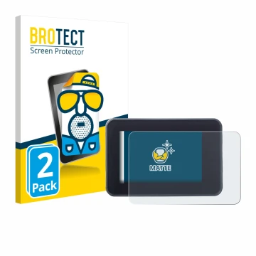 Front side of a product packaging with the brand logo BROTECT. Next to it is the device Yamaha MT-07 2023 shown with the corre