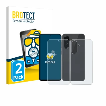 Front side of a product packaging with the brand logo BROTECT. Next to it is the device Samsung Galaxy A36 5G Enterprise Editi