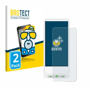 Front side of a product packaging with the brand logo BROTECT. Next to it is the device Clover Flex shown with the correspondi