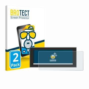 Front side of a product packaging with the brand logo BROTECT. Next to it is the device Land Rover Defender (2024) shown with 