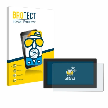 Front side of a product packaging with the brand logo BROTECT. Next to it is the device Cupra Tavascan 15