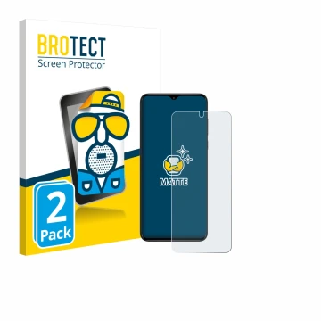 Front side of a product packaging with the brand logo BROTECT. Next to it is the device ZTE Nubia Neo shown with the correspon