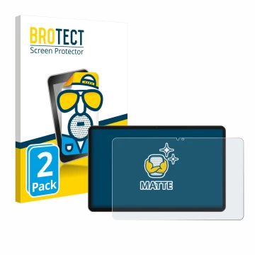 Front side of a product packaging with the brand logo BROTECT. Next to it is the device Honor Pad X9a shown with the correspon