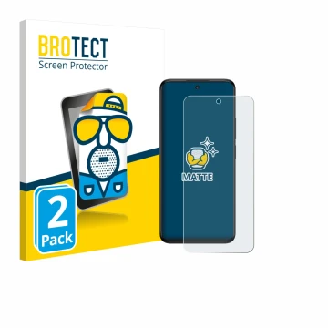 Front side of a product packaging with the brand logo BROTECT. Next to it is the device TCL 60 5G shown with the corresponding