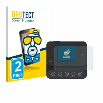 Front side of a product packaging with the brand logo BROTECT. Next to it is the device ISDT K2Zip shown with the correspondin