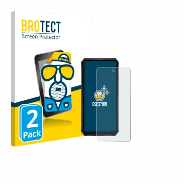 Front side of a product packaging with the brand logo BROTECT. Next to it is the device Ulefone Armor 28 Pro shown with the co