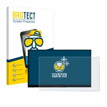 Front side of a product packaging with the brand logo BROTECT. Next to it is the device Verbatim PMT-15 shown with the corresp