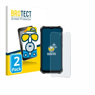 Front side of a product packaging with the brand logo BROTECT. Next to it is the device Blackview BL7000 shown with the corres